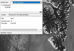 Problem z wyświetleniem zdjęcia: „Warstwa przedstawiająca luminację ze zmienionymi jednostkami pobrana z obszaru lodu”